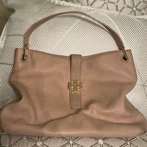 Tory Burch light cream  hobo leather bag